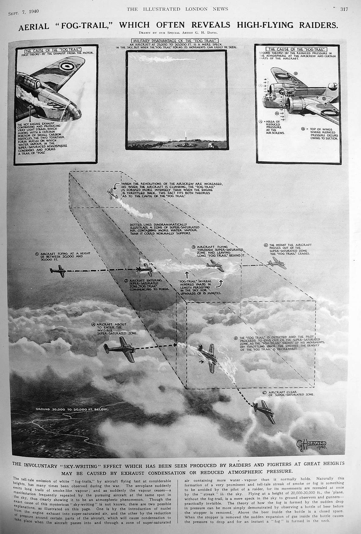 An ariel fog trail